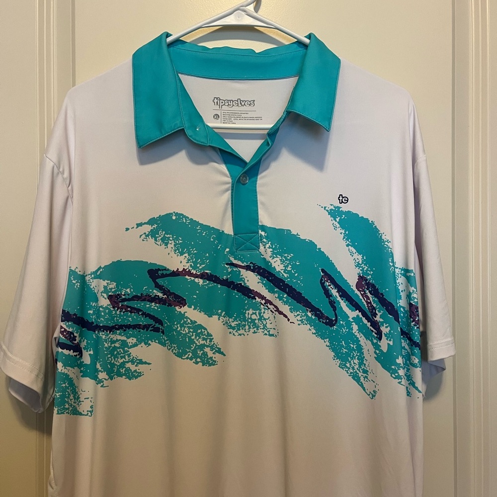 90’s Cup Rip ‘N Sip Design Mens Golf Polo